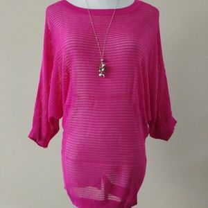 EXPRESS Dolman sweater tunic, sz XS, hot pink